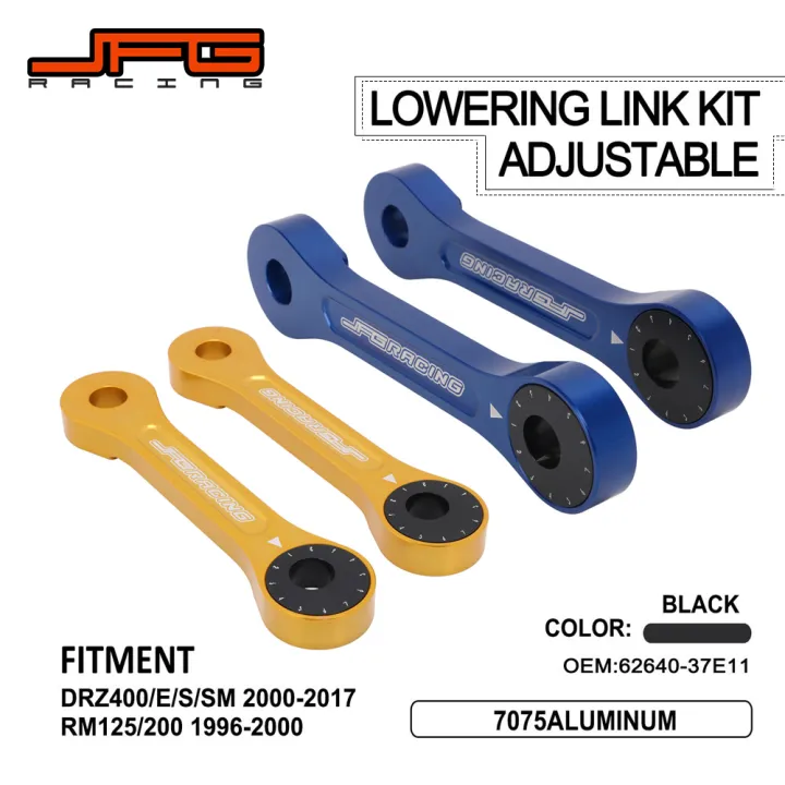 JFG RACING Motorcycle Adjustable Lowering Link Kit for SUZUKI DRZ400