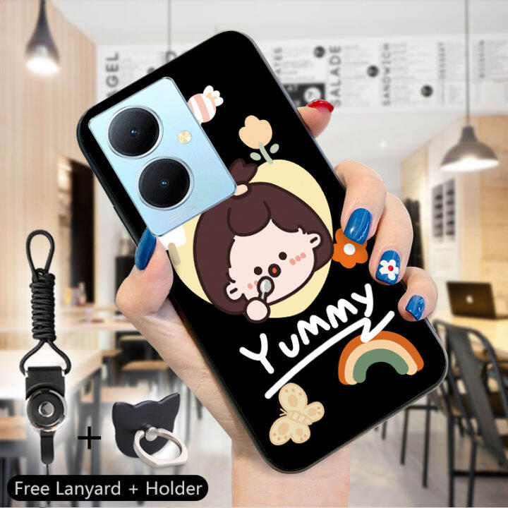 เคส-ggk-สำหรับ-vivo-v29-5g-y78-5g-y78-5g-5g-สายคล้องแหวนใส่นิ้วการ์ตูนน่ารักเคสโทรศัพท์ลายสัตว์เด็กผู้หญิงเด็กชายดีไซน์น่ารักหมีสาวซิลิโคนนิ่มกันกระแทกเคสโทรศัพท์ป้องกัน-tpu-ด้านหลัง