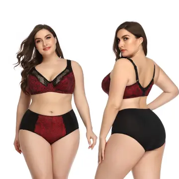Ultra thin plus size bra set 38-48 d cup women lingerie underwear