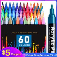 4-48 Colors Acrylic Paint Pen 2.0mm Medium Tip Art Markers Water based Premium Paint Pens Art Markers Set for Rock Painting