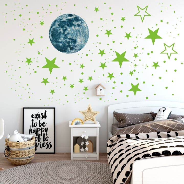 24-home-accessories-3d-สติ๊กเกอร์ติดผนัง-star-moon-เรืองแสงเรืองแสงในที่มืดสติ๊กเกอร์ติดผนังเรืองแสงสำหรับห้องเด็กห้องนั่งเล่นรูปลอกสติ๊กเกอร์ตกแต่ง