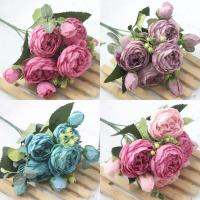 【DT】 hot  1 Bouquet 9 heads Artificial Peony Tea Rose Flowers Camellia Silk Fake Flower flores for DIY Home Garden Wedding Decoration