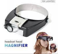 พร้อมส่ง LED Light 10X แว่นขยายแว่นขยายแก้ว Headband แว่นขยาย Lupas Con Luz กล้องจุลทรรศน์ Loupe อ่านซ่อม