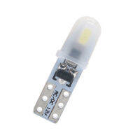 หลอดไฟ LED รถยนต์ T5 10ชิ้นไม่มีขั้วแผงไฟแดชบอร์ด2-3014 SMD ไฟป้ายทะเบียนรถประตูสีขาว12V DC