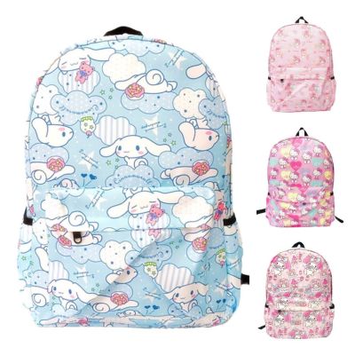 Sanrio Anime My Melody Kuromi Cinnamoroll Student Bag Backpack Parent-Child Lightweight Tarp Backpacks For Children Kawaii Toys