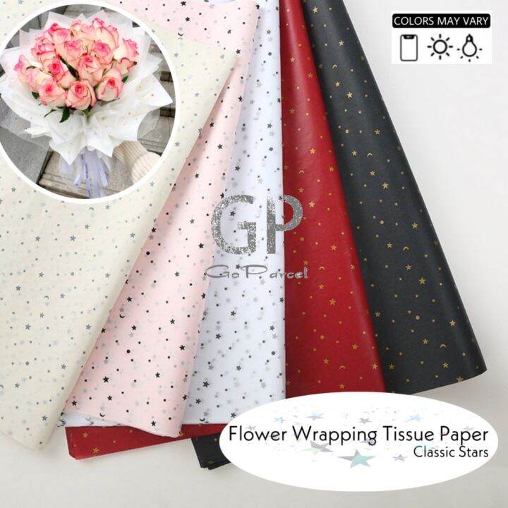 ( 5 Lembar ) CLASSIC STARS - FLOWER WRAPPING TISSUE PAPER / KERTAS TISU ...