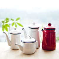 Enamel coffee teapot handmade thickening surface oil pot lead quality kitchen tools dinnerware easy use healthy pot