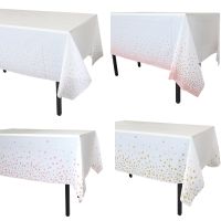 Disposable rose gold polka dot table cloth white table cloth birthday party party event layout water and oil proof table cloth