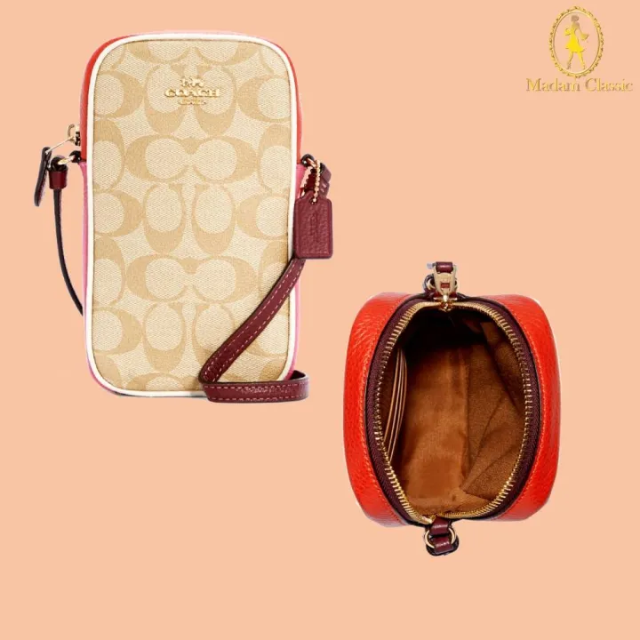 กระเป๋าสะพายข้าง COACH C4213 NORTH/SOUTH ZIP CROSSBODY IN COLORBLOCK