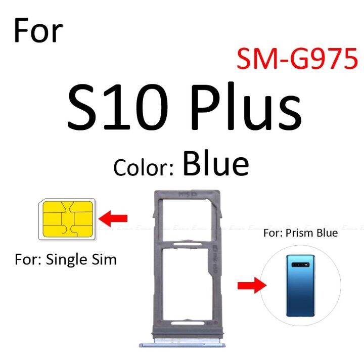 hot-anlei3-ช่องใส่ซิมการ์ดช่องเสียบถาดเครื่องอ่านตัวเชื่อมต่อที่ใส่-adapter-micro-sd-สำหรับ-samsung-galaxy-s10บวก-g975-g973ชิ้นส่วน