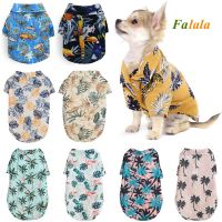 ZZOOI Summer Beach Shirts Dog Cute Hawaii Casual Pet Cat Clothing Floral T Shirt For Small Dogs Chiahuahua French Fulldog Clothes Coat