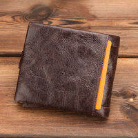 CONTACTS Genuine Leather Men Wallet Coin Purse Male Small Card Holders Rfid Wallets Hasp Design Casual Portfel Zipper Pocket