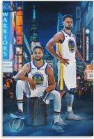 สาดพี่น้องสตีเฟ่นแกงและ Klay Thompson โปสเตอร์ภาพตกแต่งศิลปะบนผืนผ้าใบสำหรับติดกำแพงโปสเตอร์ห้องนั่งเล่นภาพวาดตกแต่งห้องนอนกรอบและไร้กรอบ24x36inch60x90cm