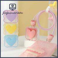 JIAJUSUANSOU เคสป้องกันปลั๊กยูเอสบีใสน่ารักสำหรับไอโฟนโปร่งใสฝาครอบสายข้อมูลเคสตัวป้องกันสายไฟ