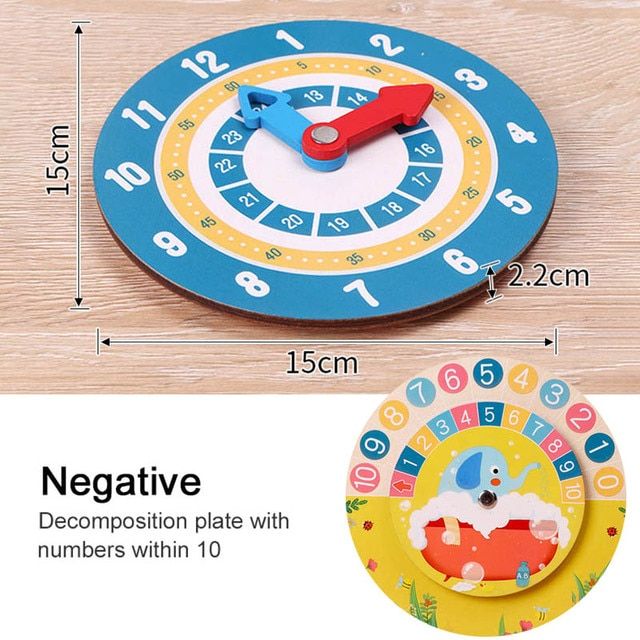 ของเล่นเพื่อการศึกษาเครื่องช่วยในการสอนเพื่อการเรียนรู้นาฬิกาของเล่นสำหรับเด็ก-montessori-ไม้ของเล่นบอร์ดฉลาดโรงเรียนประถมศึกษา