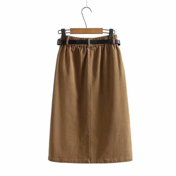 มีไซส์ใหญ่-plus-size-l-4xl-womens-high-waist-elegant-skirts-casual-solid-color-simple-ladies-a-line-autumn-winter-long-skirts