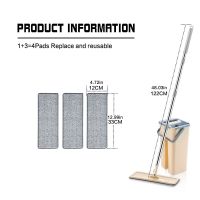 Floor Mop with Bucket 360 Rotating Flat Mops Hands Free Squeeze Mop Home Kitchen Floor Lazy Mop Household Cleaning Tool