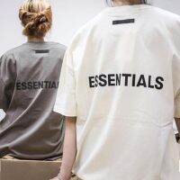 เสื้อยืด Essential สำหรับผู้ชายเสื้อยืดสำหรับผู้หญิงแขนสั้นและผู้ชายแฟชั่นยี่ห้อ Ropa Pressed Glue ของผู้ชายรอบคอหลวมตัวอักษร