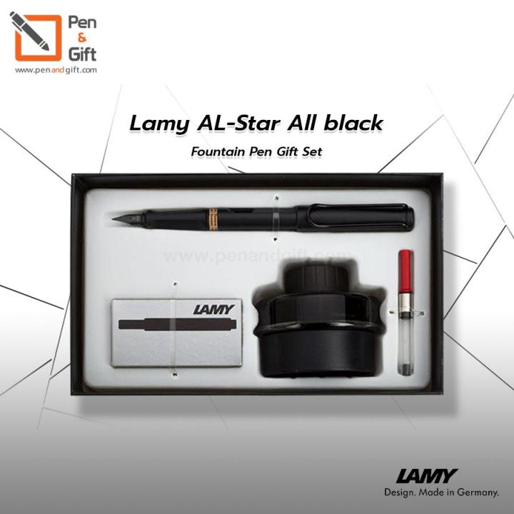 lamy-safari-fountain-pen-all-black-special-edition-2018-fountain-pen-gift-set-ชุดกิ๊ฟเซ็ต-ปากกาหมึกซึม-ลามี่-ซาฟารี-ออลแบล็ค-สเปเชียล-อิดิชั่น-2018-ของแท้100-พร้อมกล่องและใบรับประกัน-penandgift