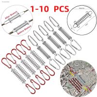 ✒☢◆ 1-10Pcs/set Steel Tent Wind Rope Spring Buckle Tent Tensioner Camping Deck Pegs with Carabiner Clips Awning Tightener Fixed Hook