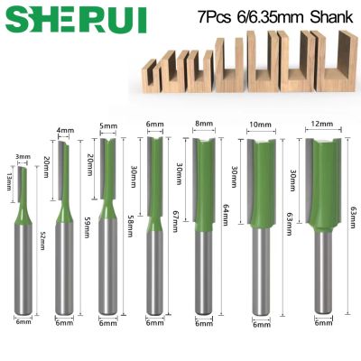 【LZ】 1/4′′ 6mm Shank Single Double Flute Straight Bit Milling Cutter For Wood 6MM Tungsten Carbide Router Bit Woodwork Tool Set fresa