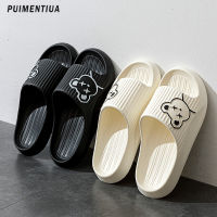 Cute Bear Men Slippers Thick Platform Sandals Women Summer 2023 Home Slippers Indoor Soft Sole Flip Flops Couple No-Slip Slipper