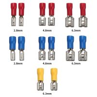 【CC】✎  50Pcs 2.8mm 4.8mm 6.3mm Insulated Spade Wire Female Crimping Terminals Electrical Crimp Terminal Set