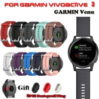 Silicone Watchband Strap For Garmin Venu/Vivoactive 3 Band Replacement Watch Strap For Garmin Vivoactive 3 With Dustproof Plug Cleaning Tools