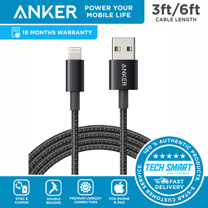 anker 6ft premium double braided nylon lightning cable