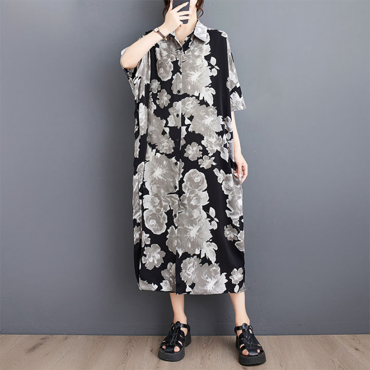 xitao-dress-loose-women-casual-print-shirt-dress