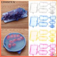 CHANFEN เครื่องครัว4สีนำกลับมาใช้ใหม่ได้ฝาปิดชามปิดผนึกแบบดูดซิลิโคนรูปสี่เหลี่ยมกลม