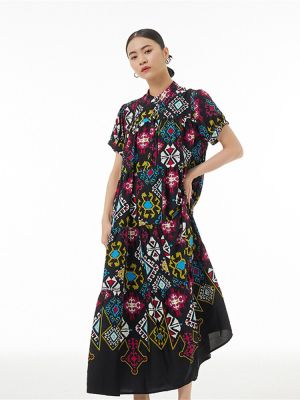 XITAO Dress  Women Pullover Casual Loose Print Dress