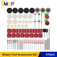 ☊ CMCP Electric Grinder Tool 141pcs Polish Wheel Diamond Cutting Disc Saw Blade Sand Bands Mini Drill Bit for Dremel Rotary Tool