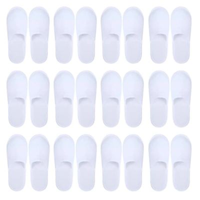 20 Pairs Closed Toe Disposable Slippers Women Men Ultra-Thin Brushed Plush Non-Slip Disposable Slippers for Hotel Home