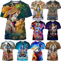 Hot Sale New Fashion Indian God Lord Shiva 3D Printing T-shirt Summer Mens Casual Round Neck Short Sleeve Hip-hop Harajuku Unisex T-shirt