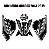 แผ่นสติกเกอร์น้ำมันแก๊สสำหรับรถมอเตอร์ไซค์ฮอนด้า CB500X CB 500X2013-2019 3D อุปกรณ์ประดับตกแต่งคาร์บอนไฟเบอร์