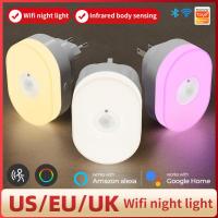 CORUI Tuya Smart WIFI 2 In 1 PIR Motion Sensor Night Light Smart Home อินฟราเรด Human Body Sensing Smart LIfe Alexa Home