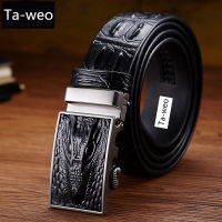 New Fashion Business Belt Mens Belts Luxury Genuine Leather Crocodile Striped Belt Men Designer Belts Men High Quality