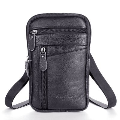 1Pc High-Quality Materials Durable Men Multi-Function Leather Shoulder Messenger Bag Handbag Mobile Phone Bag Father 39;s Gift