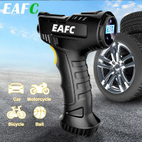 EAFC 120W เครื่องอัดอากาศแบบใช้มือถือไร้สายแบบมีสายปั๊มลมแบบพกพายาง Inflator ดิจิตอลสำหรับรถจักรยาน Balls