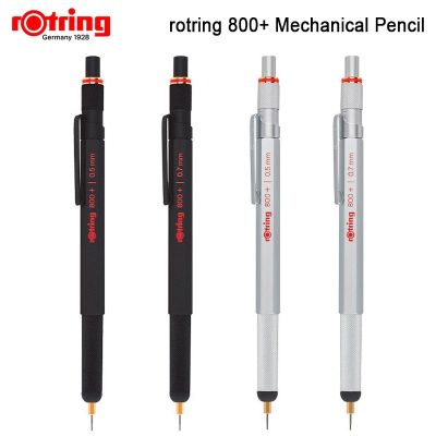 ดินสอปากกาสไตลัสสำหรับหน้าจอแบบใช้ไฟฟ้าสถิตย์อเนกประสงค์800หมุนได้ + 0.5ดินสอกดโลหะ/0.7มม. สีดำ/สีเงิน1ชิ้น