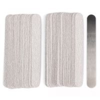 10Pcs Mini Removable Nail File Pads 100/180/240 Grey Double Sided SandPaper Strips Metal Replaceable Sanding Manicure Buffer