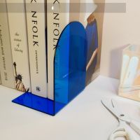 Clear Acrylic Bookends L-shaped Desk Organizer Desktop Book Holder School Stationery Office Accessories