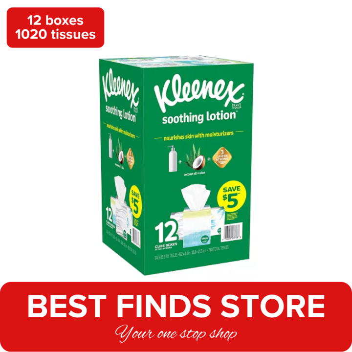 Kleenex Soothing Lotion Facial Tissues With Coconut Oil, Aloe And ...