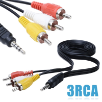 【คุณภาพสูง】อะแดปเตอร์แจ็ค 3.5มม. 3.5 To Rca Audio Video สายเคเบิ้ลแล็ปท็อป Aux Av 1 เมตร