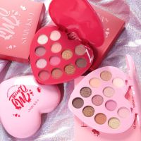 ۞ Love Heart Shape Eyeshadow Palette 12 Color Matte Pearlescent Highlight Brighten Pigment Contour Shadow Rouge Makeup Pallete