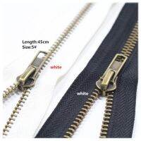 ▨☍ 45cm 5pcs Close-open Metal Zippers With Pearl Slider Multi-color 5 Zippers For DIY Sewing 2 Colors Available