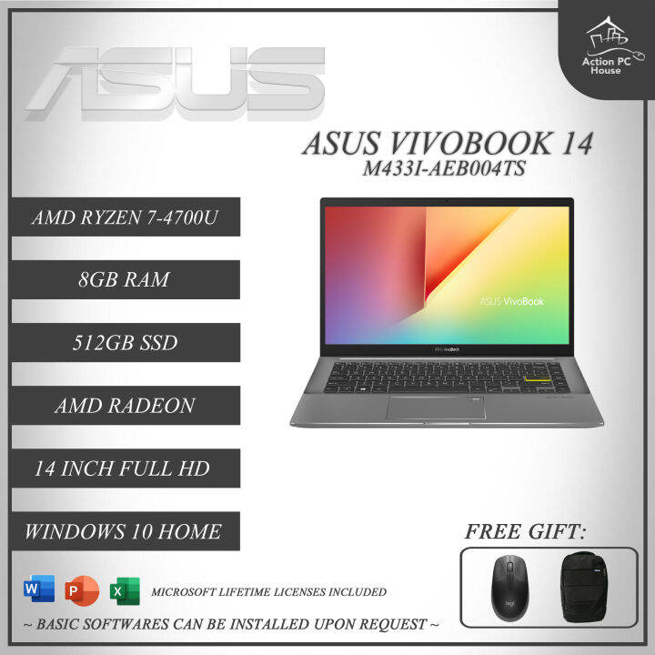ASUS VIVOBOOK S14 M433I-AEB004TS 14" FHD LAPTOP ( RYZEN 7/8GB/512GB SSD ...