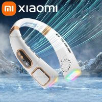 เหมาะสำหรับ Xiaomi พัดลมห้อยคอขนาดเล็กแบบพกพาไฟแสดงผลแบบดิจิตอลสายคล้องคอแบบน้อยลงพัดลมตั้งโต๊ะพัดลมไฟฟ้าชาร์จได้ด้วย USB