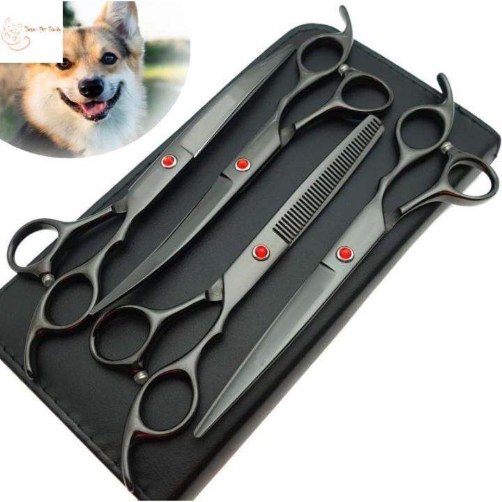 【Dream】wingsbro 7.5 Professional Pet Grooming Scissors kit Black Plated